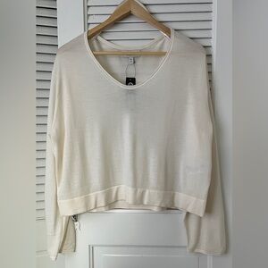 Banana Republic Factory 100% Merino Wool Lightweight Sweater in Cream Sz XL